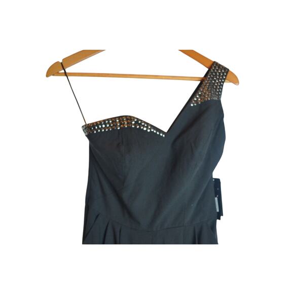 GUESS Ladies Jet Black Studded One Shoulder Pant Romper, Size 0, $118, NWT - Picture 6 of 9